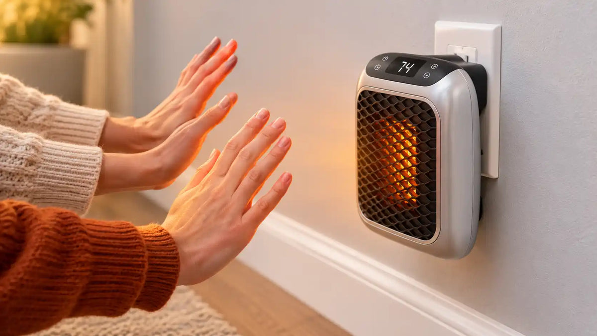 Hands warming up in front of HearthPlug